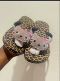 Hello kitty Summer Rhinestone Leopard Print Women's Kitty Sandals Non-Slip Flip Flops
